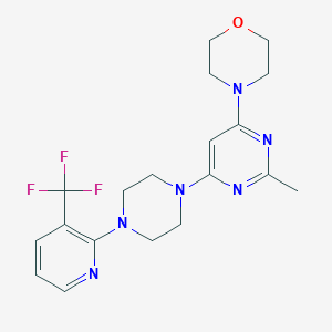 molecular formula C19H23F3N6O B6445277 4-(2-methyl-6-{4-[3-(trifluoromethyl)pyridin-2-yl]piperazin-1-yl}pyrimidin-4-yl)morpholine CAS No. 2549026-84-6