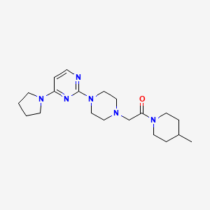 molecular formula C20H32N6O B6445299 1-(4-methylpiperidin-1-yl)-2-{4-[4-(pyrrolidin-1-yl)pyrimidin-2-yl]piperazin-1-yl}ethan-1-one CAS No. 2640888-16-8