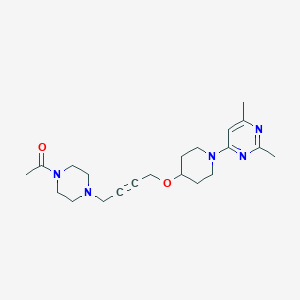 molecular formula C21H31N5O2 B6445321 1-[4-(4-{[1-(2,6-dimethylpyrimidin-4-yl)piperidin-4-yl]oxy}but-2-yn-1-yl)piperazin-1-yl]ethan-1-one CAS No. 2640821-21-0