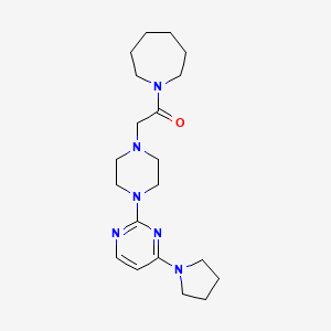 molecular formula C20H32N6O B6445332 1-(azepan-1-yl)-2-{4-[4-(pyrrolidin-1-yl)pyrimidin-2-yl]piperazin-1-yl}ethan-1-one CAS No. 2640959-06-2