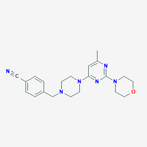 molecular formula C21H26N6O B6445342 4-({4-[6-methyl-2-(morpholin-4-yl)pyrimidin-4-yl]piperazin-1-yl}methyl)benzonitrile CAS No. 2548995-33-9