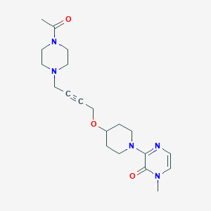 molecular formula C20H29N5O3 B6445347 3-(4-{[4-(4-acetylpiperazin-1-yl)but-2-yn-1-yl]oxy}piperidin-1-yl)-1-methyl-1,2-dihydropyrazin-2-one CAS No. 2640834-95-1