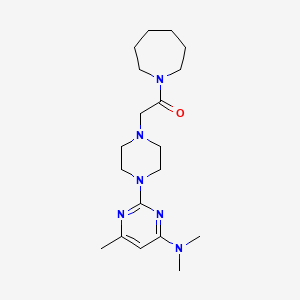 molecular formula C19H32N6O B6445353 1-(azepan-1-yl)-2-{4-[4-(dimethylamino)-6-methylpyrimidin-2-yl]piperazin-1-yl}ethan-1-one CAS No. 2549053-79-2