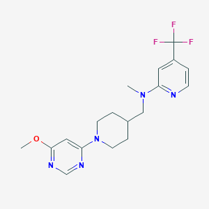 molecular formula C18H22F3N5O B6445360 N-{[1-(6-methoxypyrimidin-4-yl)piperidin-4-yl]methyl}-N-methyl-4-(trifluoromethyl)pyridin-2-amine CAS No. 2549020-38-2