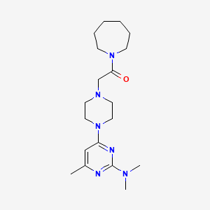 molecular formula C19H32N6O B6445377 1-(azepan-1-yl)-2-{4-[2-(dimethylamino)-6-methylpyrimidin-4-yl]piperazin-1-yl}ethan-1-one CAS No. 2640874-47-9