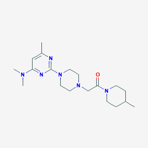 molecular formula C19H32N6O B6445385 2-{4-[4-(dimethylamino)-6-methylpyrimidin-2-yl]piperazin-1-yl}-1-(4-methylpiperidin-1-yl)ethan-1-one CAS No. 2640966-14-7