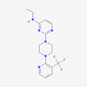 molecular formula C16H19F3N6 B6445392 N-ethyl-2-{4-[3-(trifluoromethyl)pyridin-2-yl]piperazin-1-yl}pyrimidin-4-amine CAS No. 2549051-69-4