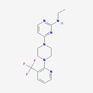 molecular formula C16H19F3N6 B6445397 N-ethyl-4-{4-[3-(trifluoromethyl)pyridin-2-yl]piperazin-1-yl}pyrimidin-2-amine CAS No. 2549023-71-2