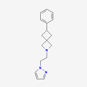 molecular formula C17H21N3 B6445409 6-phenyl-2-[2-(1H-pyrazol-1-yl)ethyl]-2-azaspiro[3.3]heptane CAS No. 2640968-24-5