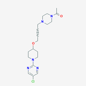 molecular formula C19H26ClN5O2 B6445425 1-[4-(4-{[1-(5-chloropyrimidin-2-yl)piperidin-4-yl]oxy}but-2-yn-1-yl)piperazin-1-yl]ethan-1-one CAS No. 2640956-83-6