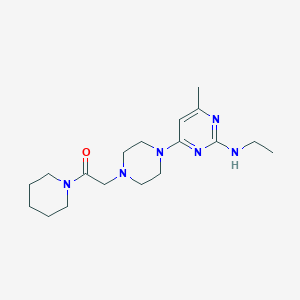 2-{4-[2-(ethylamino)-6-methylpyrimidin-4-yl]piperazin-1-yl}-1-(piperidin-1-yl)ethan-1-one