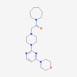 molecular formula C20H32N6O2 B6445453 1-(azepan-1-yl)-2-{4-[4-(morpholin-4-yl)pyrimidin-2-yl]piperazin-1-yl}ethan-1-one CAS No. 2640842-54-0