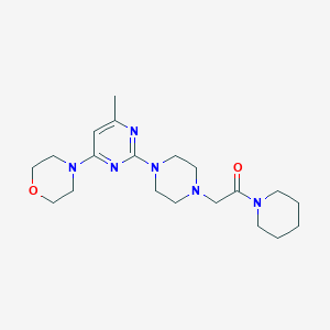molecular formula C20H32N6O2 B6445457 2-{4-[4-methyl-6-(morpholin-4-yl)pyrimidin-2-yl]piperazin-1-yl}-1-(piperidin-1-yl)ethan-1-one CAS No. 2640964-61-8
