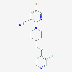 molecular formula C17H16BrClN4O B6445470 5-bromo-2-(4-{[(3-chloropyridin-4-yl)oxy]methyl}piperidin-1-yl)pyridine-3-carbonitrile CAS No. 2640877-93-4