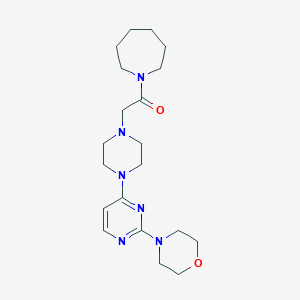 molecular formula C20H32N6O2 B6445476 1-(azepan-1-yl)-2-{4-[2-(morpholin-4-yl)pyrimidin-4-yl]piperazin-1-yl}ethan-1-one CAS No. 2640964-78-7