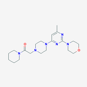 molecular formula C20H32N6O2 B6445480 2-{4-[6-methyl-2-(morpholin-4-yl)pyrimidin-4-yl]piperazin-1-yl}-1-(piperidin-1-yl)ethan-1-one CAS No. 2640964-88-9