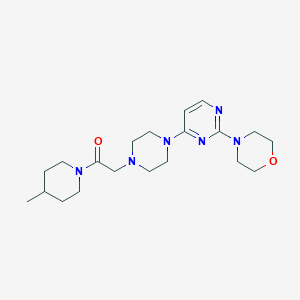 molecular formula C20H32N6O2 B6445485 1-(4-methylpiperidin-1-yl)-2-{4-[2-(morpholin-4-yl)pyrimidin-4-yl]piperazin-1-yl}ethan-1-one CAS No. 2640956-02-9