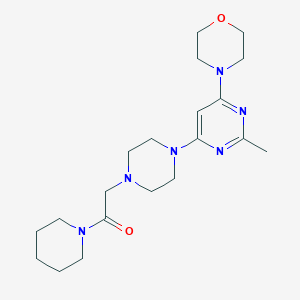 molecular formula C20H32N6O2 B6445491 2-{4-[2-methyl-6-(morpholin-4-yl)pyrimidin-4-yl]piperazin-1-yl}-1-(piperidin-1-yl)ethan-1-one CAS No. 2640878-16-4