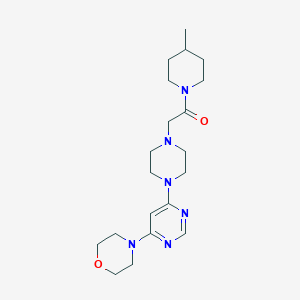 molecular formula C20H32N6O2 B6445492 1-(4-methylpiperidin-1-yl)-2-{4-[6-(morpholin-4-yl)pyrimidin-4-yl]piperazin-1-yl}ethan-1-one CAS No. 2640878-25-5
