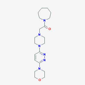 molecular formula C20H32N6O2 B6445498 1-(azepan-1-yl)-2-{4-[6-(morpholin-4-yl)pyridazin-3-yl]piperazin-1-yl}ethan-1-one CAS No. 2640878-32-4