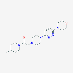molecular formula C20H32N6O2 B6445508 1-(4-methylpiperidin-1-yl)-2-{4-[6-(morpholin-4-yl)pyridazin-3-yl]piperazin-1-yl}ethan-1-one CAS No. 2640964-95-8