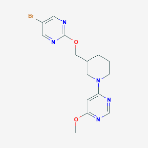 molecular formula C15H18BrN5O2 B6445539 4-(3-{[(5-bromopyrimidin-2-yl)oxy]methyl}piperidin-1-yl)-6-methoxypyrimidine CAS No. 2549063-57-0