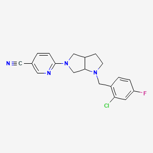 molecular formula C19H18ClFN4 B6445548 6-{1-[(2-chloro-4-fluorophenyl)methyl]-octahydropyrrolo[2,3-c]pyrrol-5-yl}pyridine-3-carbonitrile CAS No. 2640959-94-8