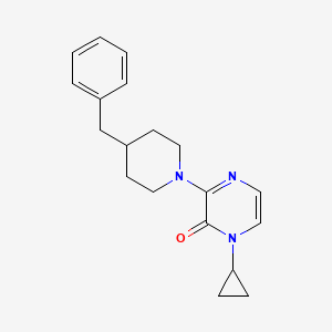 molecular formula C19H23N3O B6445580 3-(4-benzylpiperidin-1-yl)-1-cyclopropyl-1,2-dihydropyrazin-2-one CAS No. 2640882-12-6