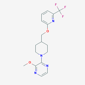 molecular formula C17H19F3N4O2 B6445595 2-methoxy-3-[4-({[6-(trifluoromethyl)pyridin-2-yl]oxy}methyl)piperidin-1-yl]pyrazine CAS No. 2549039-24-7