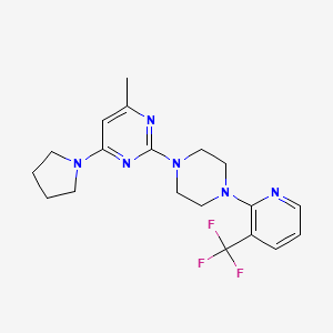 molecular formula C19H23F3N6 B6445607 4-methyl-6-(pyrrolidin-1-yl)-2-{4-[3-(trifluoromethyl)pyridin-2-yl]piperazin-1-yl}pyrimidine CAS No. 2549006-29-1