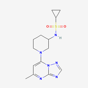 molecular formula C14H20N6O2S B6445627 N-(1-{5-methyl-[1,2,4]triazolo[1,5-a]pyrimidin-7-yl}piperidin-3-yl)cyclopropanesulfonamide CAS No. 2549049-50-3