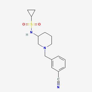 molecular formula C16H21N3O2S B6445642 N-{1-[(3-cyanophenyl)methyl]piperidin-3-yl}cyclopropanesulfonamide CAS No. 2640968-29-0