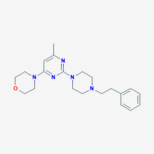 molecular formula C21H29N5O B6445657 4-{6-methyl-2-[4-(2-phenylethyl)piperazin-1-yl]pyrimidin-4-yl}morpholine CAS No. 2640965-65-5