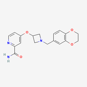 molecular formula C18H19N3O4 B6445685 4-({1-[(2,3-dihydro-1,4-benzodioxin-6-yl)methyl]azetidin-3-yl}oxy)pyridine-2-carboxamide CAS No. 2640974-88-3
