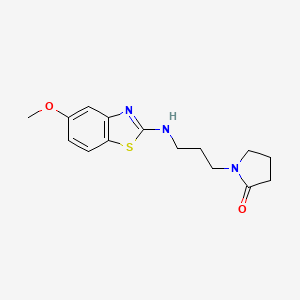molecular formula C15H19N3O2S B6445705 1-{3-[(5-methoxy-1,3-benzothiazol-2-yl)amino]propyl}pyrrolidin-2-one CAS No. 2549018-05-3
