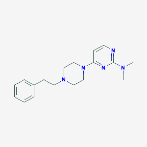molecular formula C18H25N5 B6445710 N,N-dimethyl-4-[4-(2-phenylethyl)piperazin-1-yl]pyrimidin-2-amine CAS No. 2640861-60-3