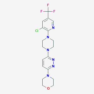 molecular formula C18H20ClF3N6O B6445722 4-(6-{4-[3-chloro-5-(trifluoromethyl)pyridin-2-yl]piperazin-1-yl}pyridazin-3-yl)morpholine CAS No. 2640888-31-7