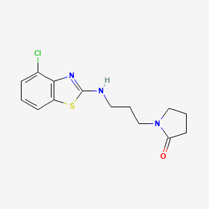 molecular formula C14H16ClN3OS B6445753 1-{3-[(4-chloro-1,3-benzothiazol-2-yl)amino]propyl}pyrrolidin-2-one CAS No. 2640887-95-0