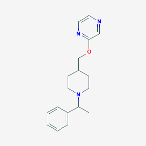 molecular formula C18H23N3O B6445761 2-{[1-(1-phenylethyl)piperidin-4-yl]methoxy}pyrazine CAS No. 2548979-26-4