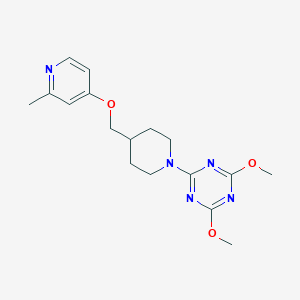 molecular formula C17H23N5O3 B6445787 2,4-dimethoxy-6-(4-{[(2-methylpyridin-4-yl)oxy]methyl}piperidin-1-yl)-1,3,5-triazine CAS No. 2640845-86-7