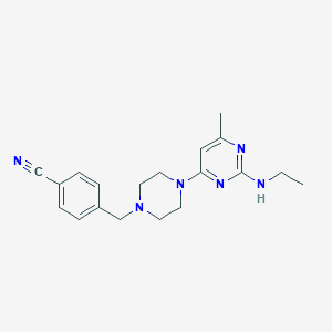 4-({4-[2-(ethylamino)-6-methylpyrimidin-4-yl]piperazin-1-yl}methyl)benzonitrile