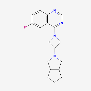 molecular formula C18H21FN4 B6445827 6-fluoro-4-(3-{octahydrocyclopenta[c]pyrrol-2-yl}azetidin-1-yl)quinazoline CAS No. 2548987-01-3