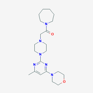 molecular formula C21H34N6O2 B6445844 1-(azepan-1-yl)-2-{4-[4-methyl-6-(morpholin-4-yl)pyrimidin-2-yl]piperazin-1-yl}ethan-1-one CAS No. 2640885-84-1