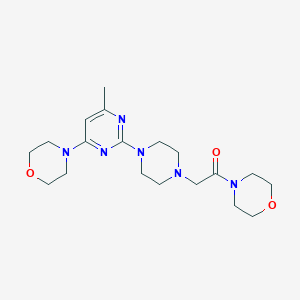 molecular formula C19H30N6O3 B6445851 2-{4-[4-methyl-6-(morpholin-4-yl)pyrimidin-2-yl]piperazin-1-yl}-1-(morpholin-4-yl)ethan-1-one CAS No. 2640962-78-1