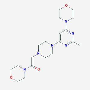 molecular formula C19H30N6O3 B6445864 2-{4-[2-methyl-6-(morpholin-4-yl)pyrimidin-4-yl]piperazin-1-yl}-1-(morpholin-4-yl)ethan-1-one CAS No. 2640843-89-4