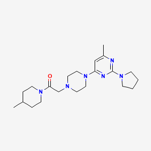 2-{4-[6-methyl-2-(pyrrolidin-1-yl)pyrimidin-4-yl]piperazin-1-yl}-1-(4-methylpiperidin-1-yl)ethan-1-one