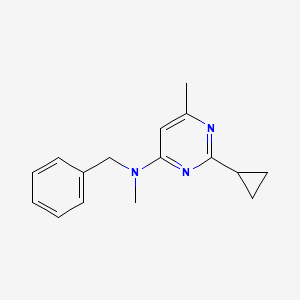 molecular formula C16H19N3 B6445905 N-benzyl-2-cyclopropyl-N,6-dimethylpyrimidin-4-amine CAS No. 2548991-00-8