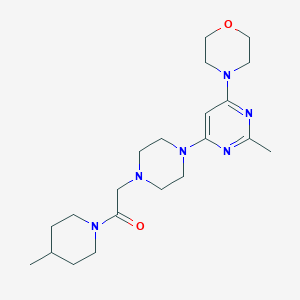 molecular formula C21H34N6O2 B6445918 2-{4-[2-methyl-6-(morpholin-4-yl)pyrimidin-4-yl]piperazin-1-yl}-1-(4-methylpiperidin-1-yl)ethan-1-one CAS No. 2640955-52-6