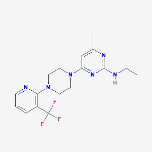 molecular formula C17H21F3N6 B6445931 N-ethyl-4-methyl-6-{4-[3-(trifluoromethyl)pyridin-2-yl]piperazin-1-yl}pyrimidin-2-amine CAS No. 2548991-50-8