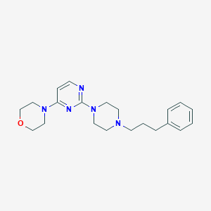 molecular formula C21H29N5O B6445940 4-{2-[4-(3-phenylpropyl)piperazin-1-yl]pyrimidin-4-yl}morpholine CAS No. 2640978-27-2